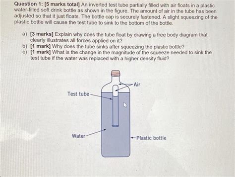 why slightly squeezing plastic bottle causes test tube to sink|An inverted test tube partially filled with air floats in a .